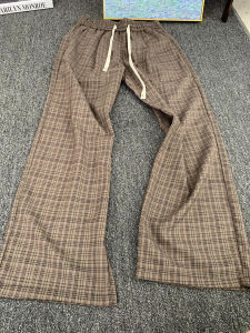 Quần Ống Đứng Kẻ Caro Mỏng Mùa Hè Cho Nam Phong Cách Cổ Điển Rộng Rãi Quần Dài Thường Ngày Thoáng Khí Co Giãn Quần Ống Rộng