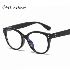 JN IMPRESSION แว่นตากรอบตาแมวสีดำแบบย้อนยุคแฟชั่นสไตล์ยุโรปและอเมริกาแว่นตากันแสงสีฟ้าบุคลิก