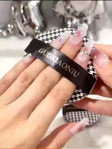 【Readystock】GuoXiaoNiu Makeup Puff Cushion Puff Storage Box 郭小妞千鸟格小泡芙粉扑大泡芙气垫粉扑干湿两用