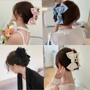 Siêu Lớn Nơ Satin Vuốt Tóc Cho Nữ Màu Trơn Kẹp Tóc Bướm Thời Trang Hàn Quốc Mũ Đợi Đầu Đa Năng Cho Bé Gái Phụ Kiện Tóc