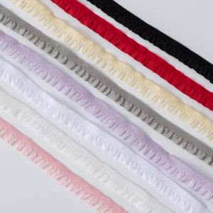 1cm Elastic Ruffle Lace Trim2 Yard Multicolor Pleated Organza Ribbon DIY Sewing Craft Supplies for Lingerie Dress Hair Acces