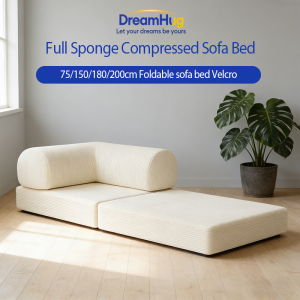 DreamHug Furniture Folding sofa bed integrated dual-purpose full sponge roll pack compressed fabric sofa with handrail 0.75/1.5/1.8/2M Applicable to living room three-person small living room sofa set available
