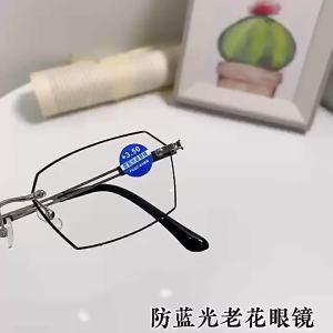 Fashionable Business Style Color Changing Reading Glasses with Hexagonal Frame Design High-definition and Durable Glasses