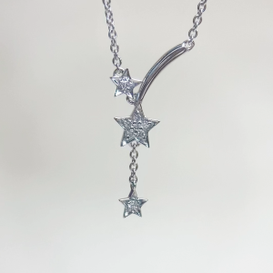 LAZO DIAMOND Ascella Wishing Stars Diamond Necklace in 375/9K White Gold