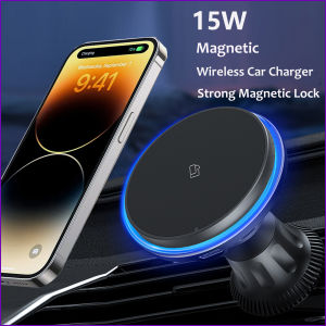 Magnetic Wireless Car Charger Mount 15W MagSafe Fast Charging Phone Holder For iPhone 15 14 13 12 Pro Max Samsung Xiaomi HuaWei