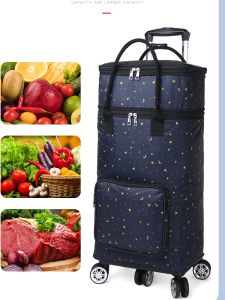 รถเข็นซื้อของแบบพับได้พร้อมล้อเลื่อนแบบอเนกประสงค์ รถเข็นซื้อของแบบพกพาสำหรับผู้สูงอายุ รถเข็นซื้อของแบบอเนกประสงค์สำหรับใช้ในบ้าน