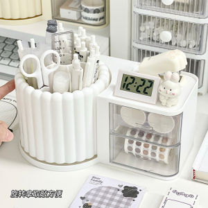 Desktop Rotate Pen Holder Storage Box Desk Drawer Box Study Office Storage Rack Stationery Box Clutter Organizing Box