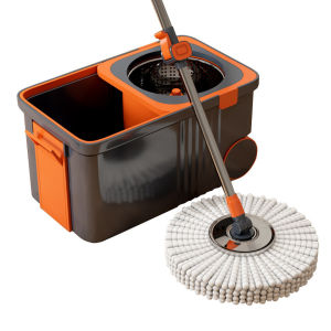 ชุดถังปั่น ไม้ม็อบ ม็อบถูพื้น ไม้ถูพื้น ชุดถังปั่นม๊อบ พร้อมผ้า ไม้ถูพื้นถังปั่น ชุดถังปั่นสแตนเลส + ไม้ถูพื้น อุปกรณ์ทำความสะอาด มีหูหิ้ว ถังปั่น2in1