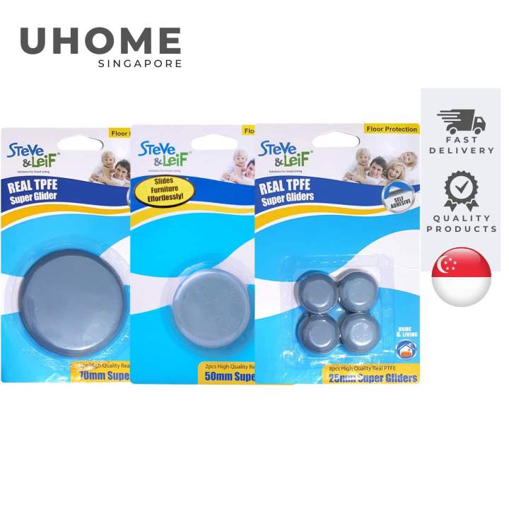 thumbnail image 2 of 8-Pack PTFE Teflon Furniture Glides - Self-Adhesive, Various Sizes, Protects Floors & Reduces Noise 2 of 14