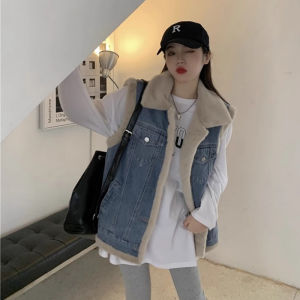 Fur Integrated Parka Cotton Womens Winter 2024 New Arrival Best Selling Small Short Velvet Thickening Denim Jacket