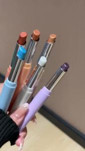 Smoky Violet Shimmer Highlight Eyeshadow Pen Crystal Sparkling Pearlescent Easy Blending Long Lasting Portable Eye Brightening