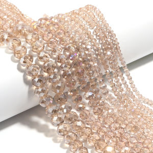 3 4 6 8 10mm Champagne Crystal Beads Loose Spacer Flat Faceted Rondelle Glass Beads For Jewelry Bracelets Necklace Making