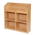Kệ sách gỗ tự nhiên B cho nhà trẻ, trường mầm non, góc sách truyện, thư viện J-186. 