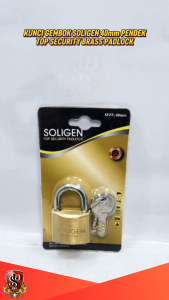 Gembok Kuningan SOLIGEN 40mm Leher Pendek 4 Anak Kunci Computer Key Anti Duplikat Kunci Gembok 40mm Leher Pendek Anti Congkel Kuat