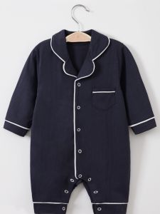 ชุดนอนเด็กผ้าฝ้ายแท้ ชุดอยู่บ้านบางสำหรับฤดูใบไม้ผลิ ฤดูร้อน ฤดูใบไม้ร่วง เสื้อผ้าเด็กผู้ชายและผู้หญิงวัยแรกๆ ชุดคลุมท่อนบน