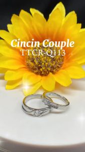 TINO TINO Cincin Couple Q113 Wedding Ring Solitaire Full Permata premium Zirconia