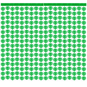 Tropical Luau Green Palm Leaves Foil Fringe Curtains Jungle Leaf Tinsel Backdrop for Safari Birthday Hawaiian Aloha Party Decor