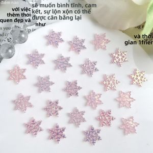 60 CHIẾC Charm Móng Tay Hình Bông Tuyết Lục Giác 3D Nhiều Màu Sắc Phát Sáng Tối Giản Trang Trí Móng Tay Tự Làm