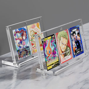 High transparent acrylic magnetic card display stand with base suitable for Pokemon MTG One Piece TCG card display frames