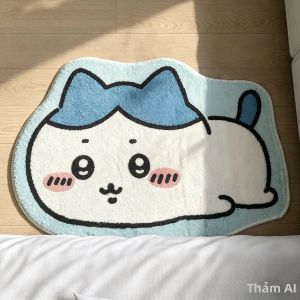Chiikawa Anime Hachiware Usagi Thảm Hoạt Hình-Mềm Mại Sang Trọng Chống Trơn Trượt Thảm Trải Sàn Cho Phòng Tắm Trang Trí Phòng Khách Xe Ô Tô Đệm