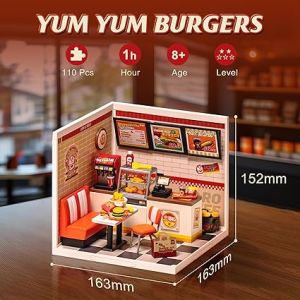 Rolife Miniature House  DIY Plastic LED Yum Burgers Building Toys Craft Adults Kids Gifts  -DW010