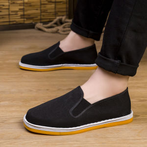 JIFANPAUL | Breathable Slip-On Shoes for Seniors Canvas Sole