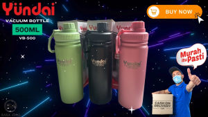 Vacuum Bottle Premium  Yundai VB-500 Termos Botol Air Minum Vakum Model Sport Easy Open Cap SUS 304 Tahan Panas Dingin 10 Jam isi Kapasitas 500ml Vakum Stainless SteelMellius Store COD