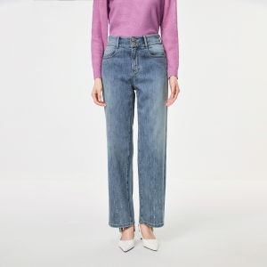 Koradior | Blue Wide Leg Jeans Pants