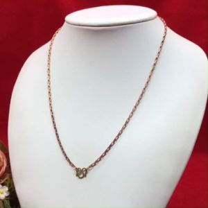 สร้อยคอทองเหลืองโบราณลายโซ่ - ความยาว 16 นิ้ว - งานทองเหลือง - งานดิบไม่ได้ชูบ - ทองเหลืองโบราณ