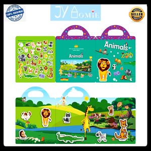 Sticker Book Reusable Sticker Book Montessori Toy Kid Activity Baby Book Buku Sticker Buku Sibuk Buku Kanak Kanak