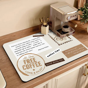 American Style Coffee Machine Drain Pad Quick Dry Bar Counter Mat Heat Insulation Kitchen Table Mat Home Dining Absorbent Mat