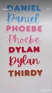 Personalized Name Stickers (Medium 1 inch height)