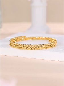 Fine day สินค้านำเข้า เครื่องประดับข้อมือ กำไลข้อมือสำหรับผู้หญิง หุ้มไมครอนหลายชั้น ใส่ได้ทุกโอกาส ทันสมัยเรียบหรู ไม่ลอกและไม่ดำ