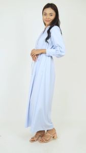 Forest x Hatta Dolmat Ladies Woven Plain Cuffed Sleeve Maxi Shirt Dress | Baju Perempuan - 885070