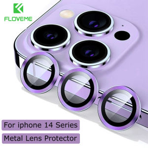 FLOVEME 3PCS Camera Metal Ring Tempered Glass Lens Protector For iPhone 14 Pro Max 14 Plus Camera Lens Protection On iPhone 14 Camera Film