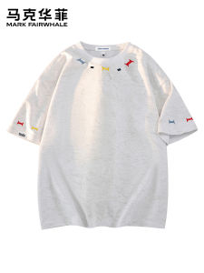 Mark Fairwhale | New Short Sleeve Embroidered Round Neck T-Shirt