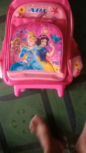 Balô kéo cho học sinh cấp 1- bé gái có cần kéo- Màu Hồng