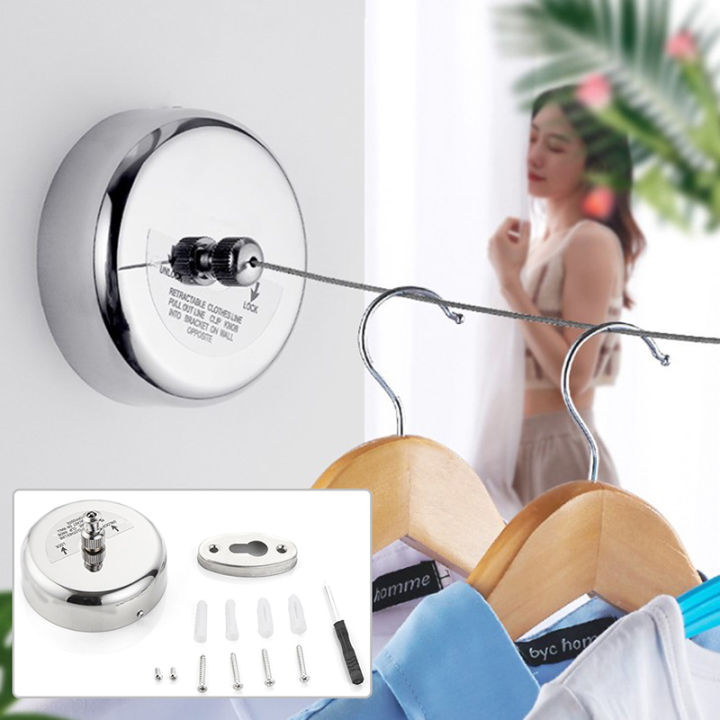 WALL HANGING CLOTHES LINE RETRACTABLE WASHING EXTENDABLE HEAVY