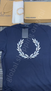Original FRED PERRY men t shirt Men Embroidered Cotton Casual Short-Sleeve T Shirt