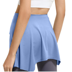 Casual Fitness Womens Skirt with Belted Dance Design Butt Covering Sporty Leisure Shoulder Wrap Low Waist Banded Skirt