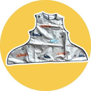 Áo Yếm Chống Thấm Không Tay Thân Ngắn Cho Bé Ăn Dặm BLW Từ 6m đến 2y Có Nút Hít Mặt Bàn - Shop Mẹ Sam