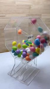 Lucky Draw Box กล่องจับรางวัลแบบมือหมุน ใส่ชุดลูกปืน ขนาดกว้าง24xลึก24xสูง53cm.