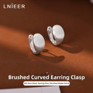 Lnieer | Pure 999 Silver Matte Earrings Luxurious