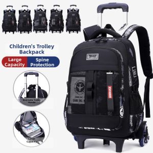 DDOO | Waterproof School Rolling Backpack Large Capacity 6-Wheel Stair Climbing