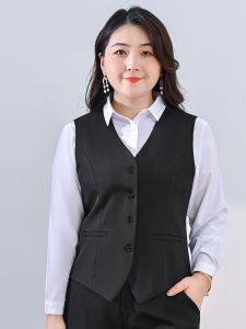 ชุดสูทไซส์ใหญ่ชุดเสื้อกั๊กผู้หญิงสำหรับสาวอวบเสื้อกั๊กชุดทำงานธนาคารสำหรับสาวอวบ200กก. เสื้อกั๊กสำหรับทำงานชุดยูนิฟอร์ม