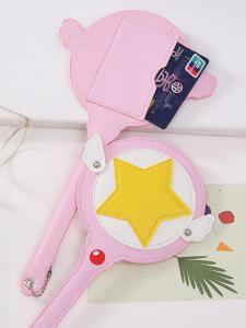 Cute Fairy Girl Bus Card Holder PU Material Anime Magic Wand Wing Design Card Case Storage Organizer Business Supplies