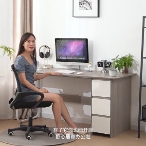 WAROOM 120/140CM Computer Table With Drawer Cabinet Student Study Table Modern Office Table Meja Komputer Meja Belajar Meja office Writing Study Desk Home Wooden Furniture White/Wood/Brown 办公桌