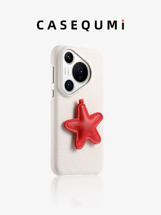High Quality Red Star on White Background Huawei Pura70Pro Mate60Rs Master Edition Phone Case Fashionable Unique Female Model