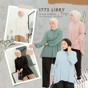 Blouse Rayon Crincle Jumbo XXXL Ld 130 Atasan Libi Wanita Blouse Lengan Panjang Busui Viral Kekinian