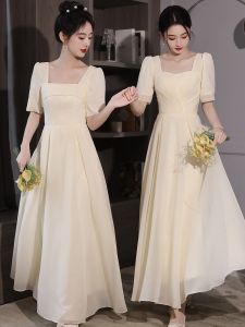 Champagne Color Maids Dress Long Elegant Sister Group High Fashion Daily Wear Gown Fashionable Bridesmaid Gown Summer New Arrival